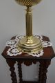 Ewardian Twin Burner Oil Lamp.  Brass Ribed Font Lamps photo 1
