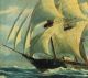 Vintage Artist Signed 3 - Masted Clipper Ship Maritime Seascape Oil Painting Nr Other Maritime Antiques photo 3