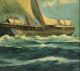 Vintage Artist Signed 3 - Masted Clipper Ship Maritime Seascape Oil Painting Nr Other Maritime Antiques photo 4