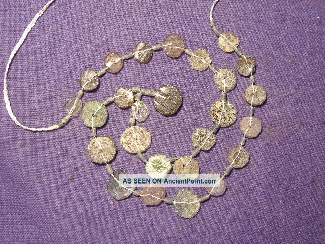 Ancient Fragment Glass Beads Strand Roman 200 Bc 2425 Roman photo