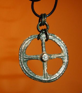Ancient Bronze Pendant Amulet (231). photo