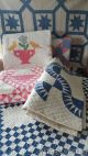 Antique Sewing Thimble & Pincushion Gift Ribbon And Crochet Lace Pin Cushions photo 6
