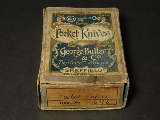 George Butler & Co.  Trinity Pocket Knives Box Of Harness Awls Needles photo