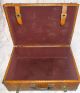 Vintage Suitcase / Trunk Alligator Pattern With Leather Straps And Brass Trim 1900-1950 photo 3