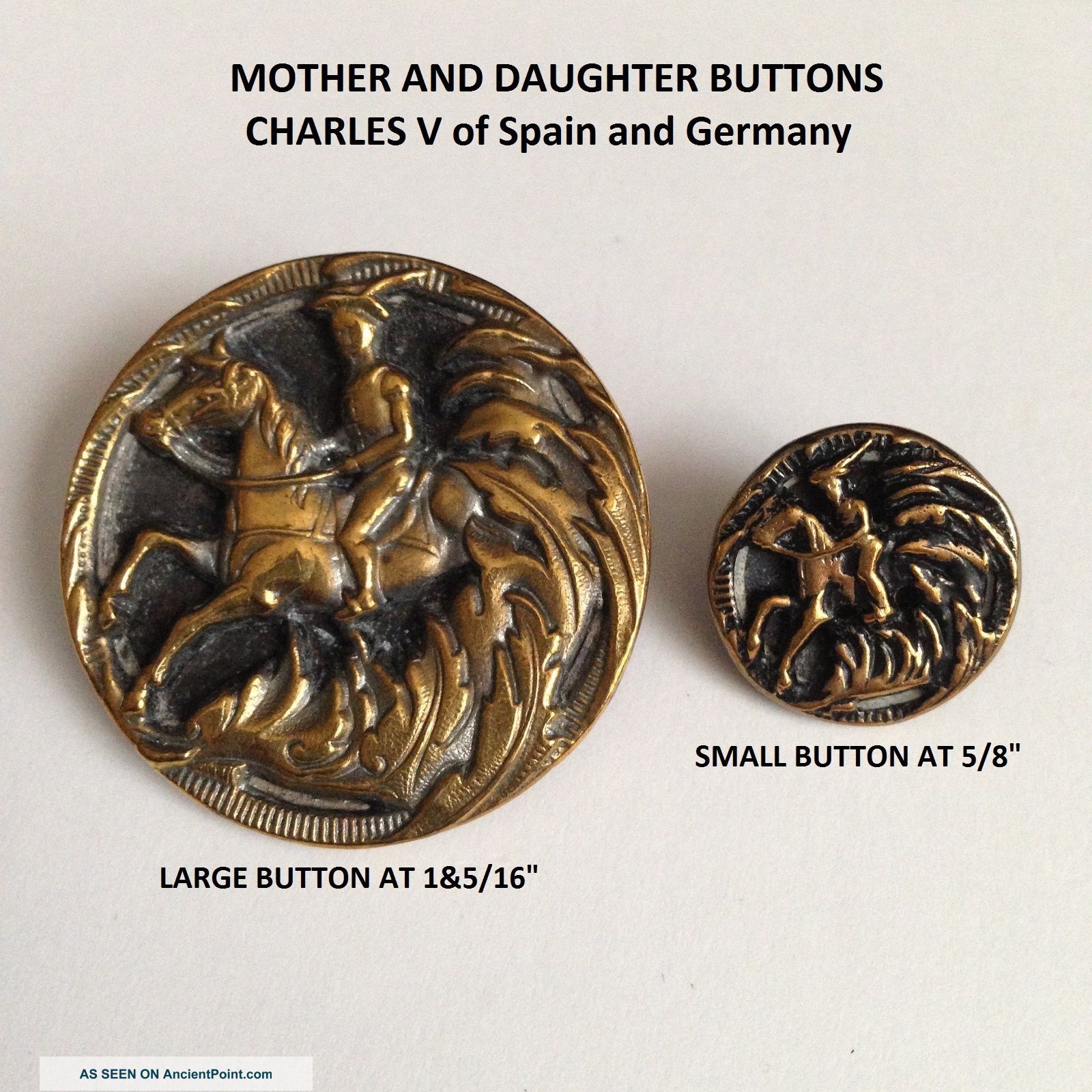 Great Antique Mother & Daughter Buttons 