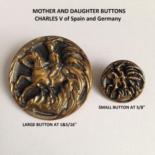 Great Antique Mother & Daughter Buttons 
