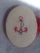 Antique Stitched Needle Case - Sailing Ship & Anchor Nautical Design Needles & Cases photo 1
