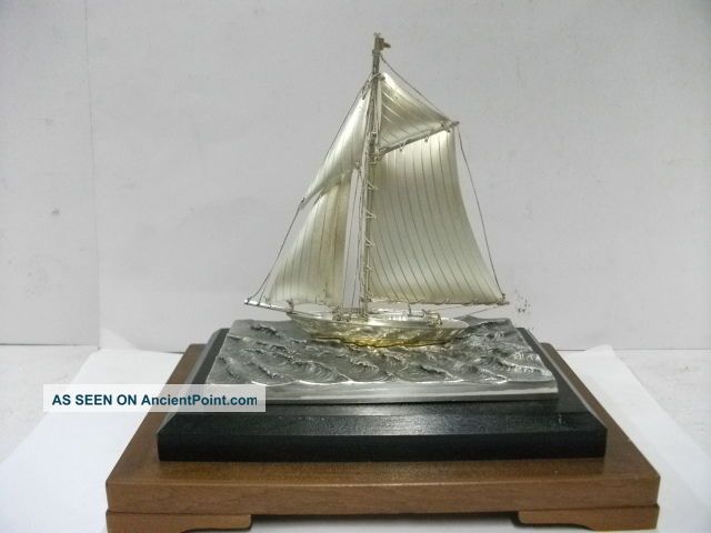 The Sailboat Of Silver Of The Most Wonderful Japan.  A Japanese Antique. Other Antique Sterling Silver photo