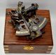 Vintage Antique Style Nautical Antique Maritime Brass Sextant With Wooden Box Sextants photo 1
