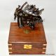 Vintage Antique Style Nautical Antique Maritime Brass Sextant With Wooden Box Sextants photo 4