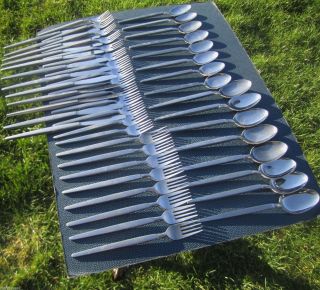 50 Astro Mid - Century Mod Design Stanley Roberts Japan Brushed Stainless Flatware photo