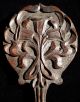 Antique English Arts And Crafts Movement Hand Mirror Carved Oak Floral Celtic Arts & Crafts Movement photo 2