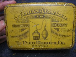 Tyrian Atomizer Medical Tin Circa 1878 photo