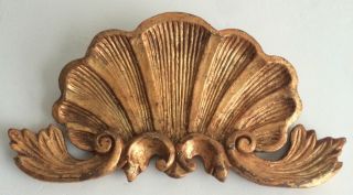 Vintage Gilt Wood Shell Decorative Architectural Element photo