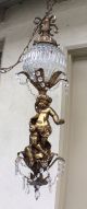 Vintage Hollywood Regency Swag Cherub X2 Chandeliers Putti Style Chandeliers, Fixtures, Sconces photo 2