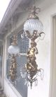 Vintage Hollywood Regency Swag Cherub X2 Chandeliers Putti Style Chandeliers, Fixtures, Sconces photo 6