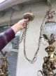 Vintage Hollywood Regency Swag Cherub X2 Chandeliers Putti Style Chandeliers, Fixtures, Sconces photo 7