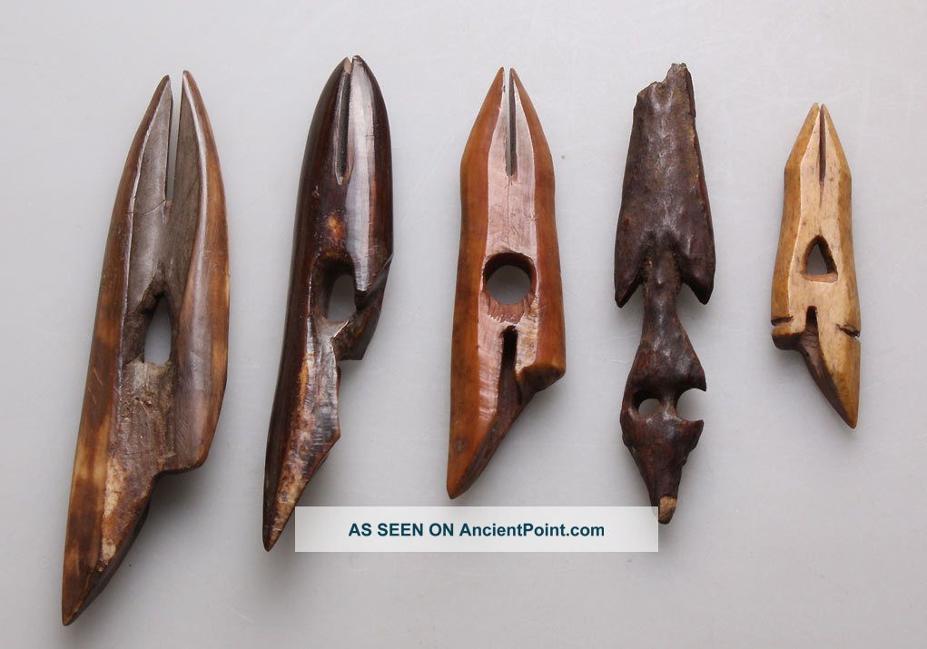 Pre - Contact Thule Eskimo Toggle Tip Seal Harpoons,  Bone Native American photo