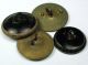 4 Antique Brass Buttons Kate Greenaway Designs - 9 - 16 To 11/16 Inch Buttons photo 1