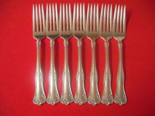 (7) National Silverplate Dinner Forks,  1908 Queen Elizabeth A photo