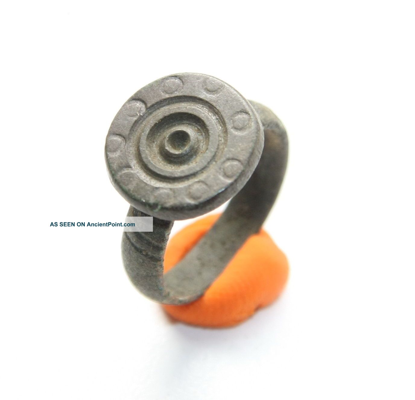 Ancient Old Medieval Ornament Bronze Finger Ring (arl75) Viking photo