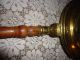 Antique Bed Warmer Spun Brass,  Riveted,  Long Hard Wood Handle,  Brass Bedwarmer Primitives photo 3
