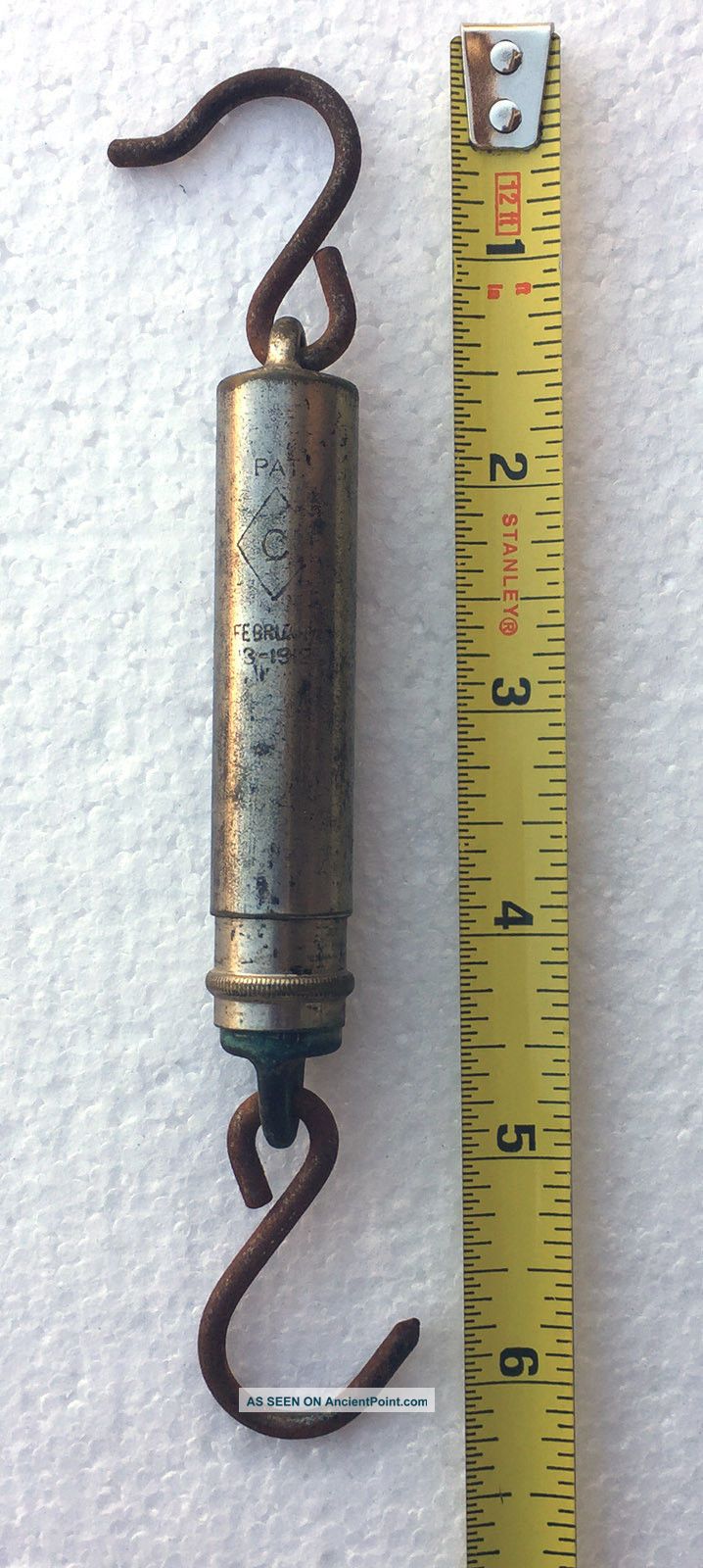 Antique Balance Scale Weigh Pattened Feb 3 1912 Fifteen Pound Round Scales photo
