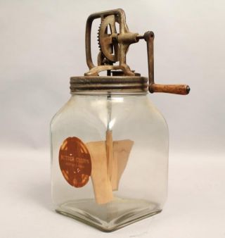 Charming Vintage 1920s Montgomery Ward 4 Quart Butter Churn Whipper Mixer photo