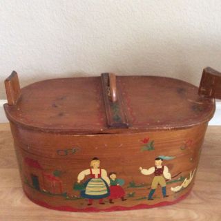 Antique Wood Decorative Box With Lid photo