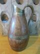 Vintage French Wooden Normandy Cider Jug Pitcher Staved Oak Brass Rivets Other Antique Woodenware photo 9