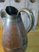 Vintage French Wooden Normandy Cider Jug Pitcher Staved Oak Brass Rivets Other Antique Woodenware photo 3