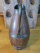 Vintage French Wooden Normandy Cider Jug Pitcher Staved Oak Brass Rivets Other Antique Woodenware photo 6