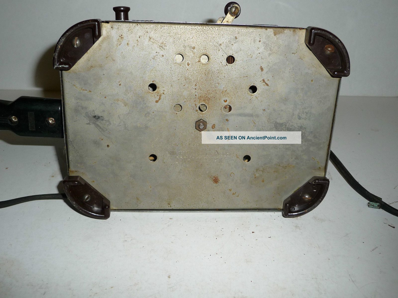 Vintage Antique Old White Cross Toaster W/ Timer National Stamping Co