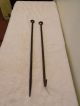 2 Antique Vintage Primitive Blacksmith Hand Forged Iron Fireplace Stove Pokers Hearth Ware photo 2