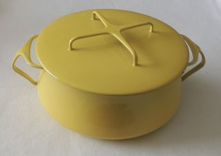 Dansk Designs Denmark Ihq Yellow Enamel Kobenstyle 3 Qt Stock Pot Dutch Oven Euc photo