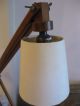 Mid Century Modern Adjustable Danish Desk Lamp Teak Oak Finish Canvas Shade Mid-Century Modernism photo 3