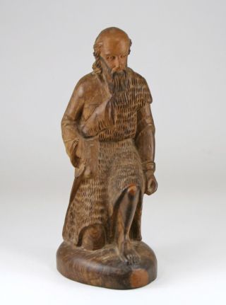 Antique Vintage Carved Wood Wooden Man Figurine Figure Statuette 1900 - 1940 photo