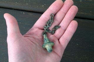 Detecting Find - Authentic Ancient Roman Bronze Cap Chain photo