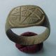 Ao99.  Engraved Bronze Ring.  Good. Roman photo 1