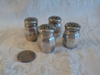 Antique Old 1920s Webster Sterling Silver Mini Individual Salt Pepper Shakers photo