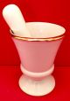Vintage Gold Trimmed Ceramic Rx Mortar And Pestle Pharmacy Display Piece Mortar & Pestles photo 3
