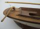 Vintage Hand Painted Pond Yacht Sailboat Wood Model 24 