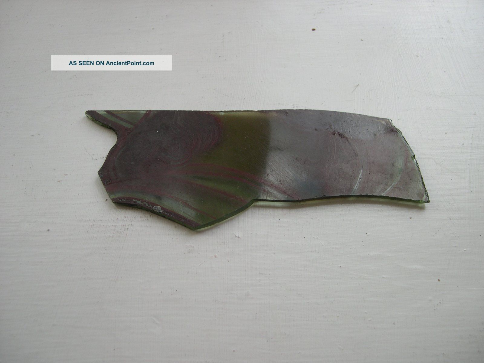 F208 - Antique Stained Glass Window Fragment - Saint ' S Neck - Halo - Beard Part 1900-1940 photo