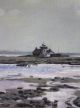 Vintage Richard Schlecht Impressionist Maine Lighthouse Seascape Oil Painting Other Maritime Antiques photo 3