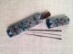 Antique Victorian Era Beaded Brass Needlecase / Needle Holder Needles & Cases photo 3