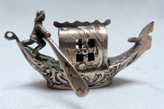Miniature German Silver Gondola Marked 