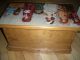 Vintage Hinged Wooden Child ' S Doll Trunk Chest / Bench.  Hand Made Circa 1990 ' S 1900-1950 photo 7