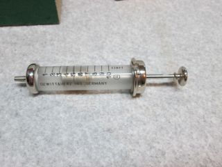 Antique German Dewitt & Herz 10cc Chrome,  Glass Syringe - - In - Box photo