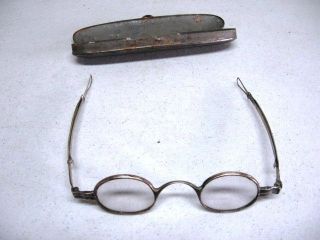 Rare American Early 19th C Coin Silver Eyeglasses / Spectacles Maker G.  Cooper photo