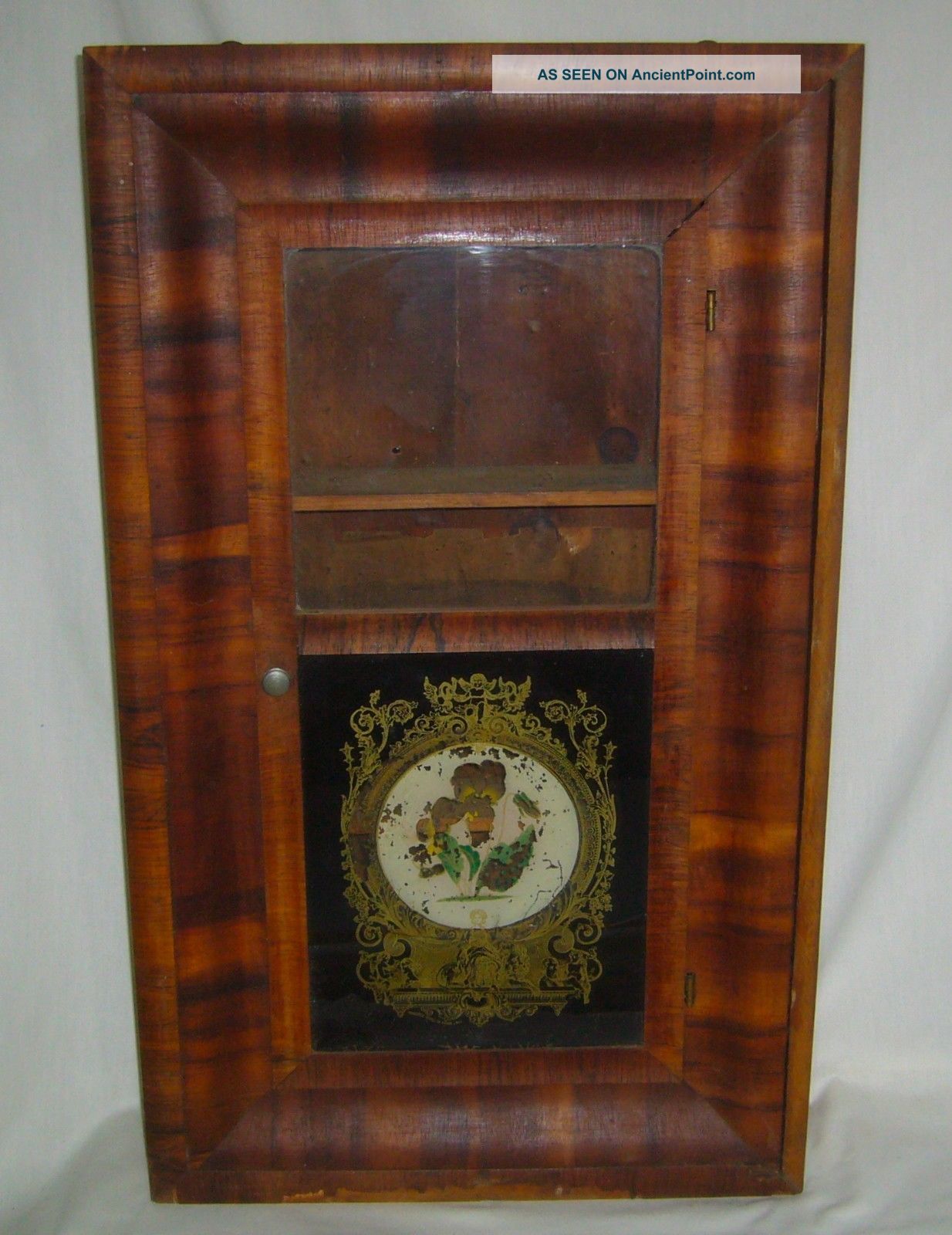 Antique E.  N.  Welch Weight Clock Case Converted To Cupboard Medicine Cabinet 1800-1899 photo